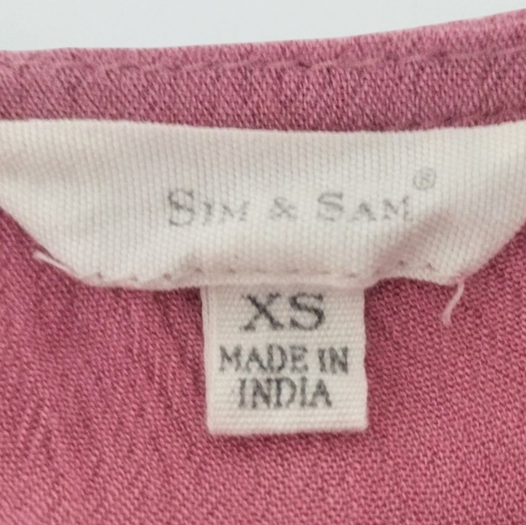 Sim & Sam Pink Embroidered Babydoll Blouse Size XS - Picture 3 of 4